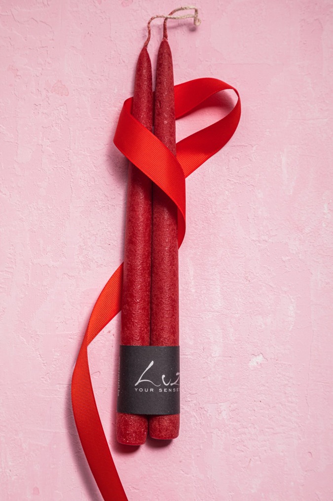 LUZ305.22 Набор свечей Luz your senses Рустик 30 см, 2 шт, рубин (6).jpg